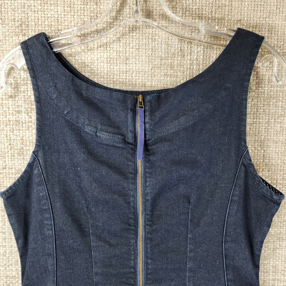 Holding Horses Anthropologie Clara Tie Front Denim Dress Womens 4 Dark Dye Blue - Picture 8 of 11